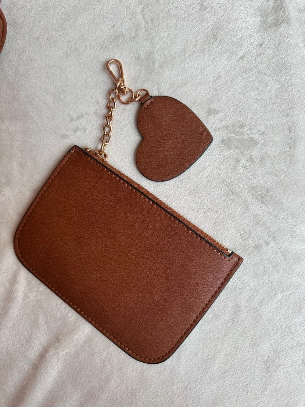 LC Lauren Conrad Small Brown Faux-Leather Backpack with Heart Charm